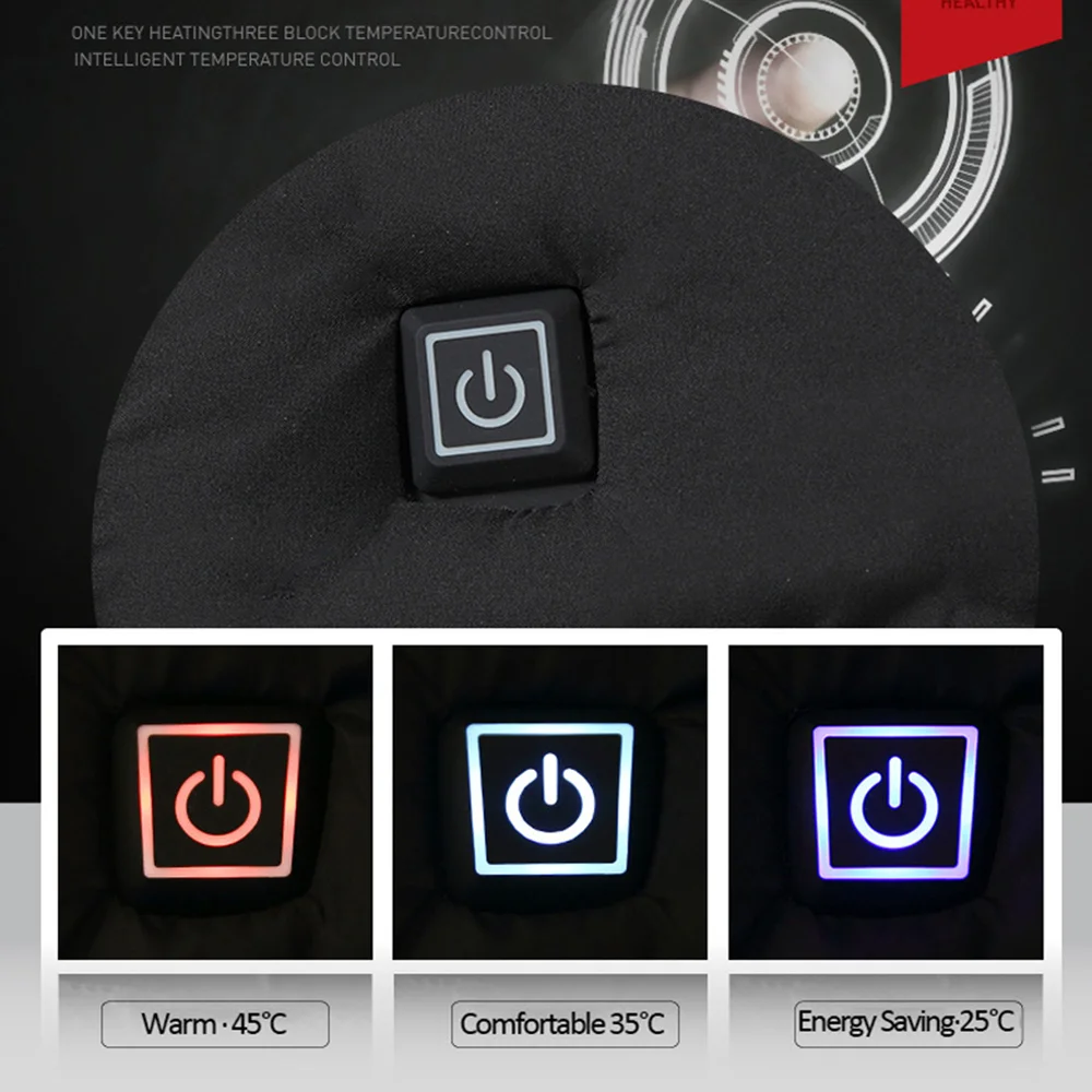 Solid Color Contton Coat Smart Thermostat Winter Men Warm USB Heating Jackets Hooded Heated Clothing Waterproof  Warm Jackets