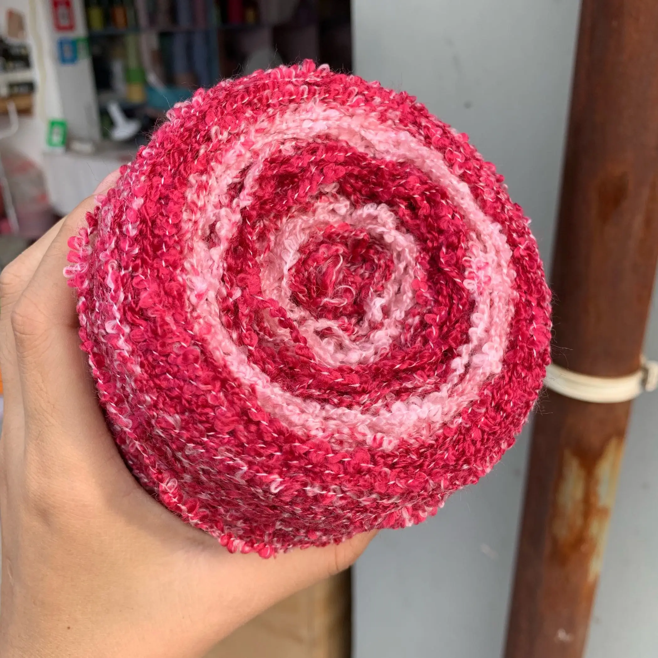 Limited 250g beautiful colorful fancy space dye acrylic loop yarn for knitting DIY Sewing weaving crochet thread X5211 | Дом и сад