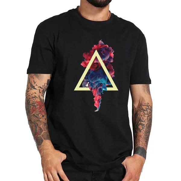 

Хлопковая Повседневная мужская футболка с абстрактным принтом, Мужская футболка с рукавом 2019