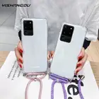 Роскошный прозрачный чехол для телефона, ожерелье через плечо, шнур, ремешки для Samsung Galaxy A51, A71, A70, A50, A81, A91, A52, A72, A32