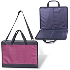 Папка для рисунков и чертежей большого формата 470х330 мм А3, с ручками, кожзам, ткань, бордовая, 