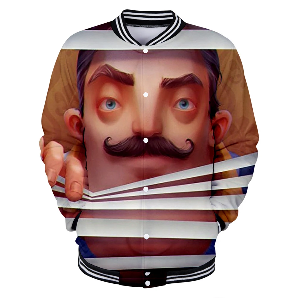 

Hello Neighbor Sweatshirt 3D Tracksuit Baseball Jackets Women/Men Harajuku Streetwear 2021 Video Game Funny Clothes Plus Size