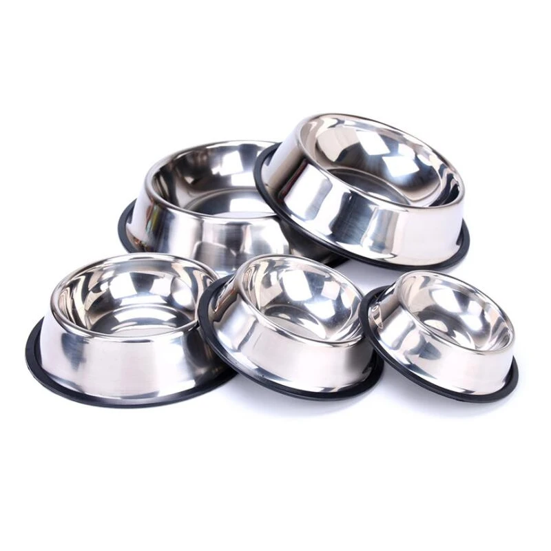 Pet Dog Bowl Stainless Steel Food Bowls Big Puppy Feeder Feeding Water For Dogs Dish Pets Prouducts | Дом и сад