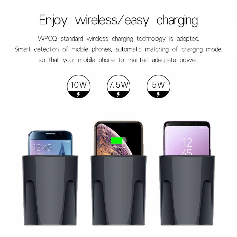 

Fast Wireless Charger 10W Car Charger Cup For iPhone 11 Pro X XS/XR/8 SAMSUNG Galaxy S9/S8/Note10/Note9 Car Cup Charging Holder