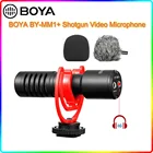 BOYA BY-MM1 + микрофон для видеокамеры с выходом для телефона, мини-микрофон для записи на камеру, суперкардиоидный конденсатор для DSLR 2021