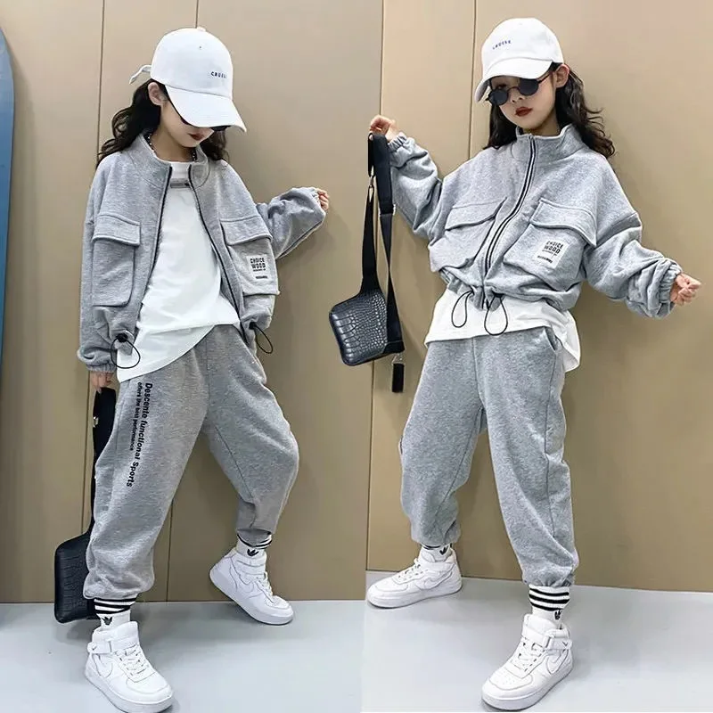 

Kids Girls Spring Autumn Zipper Clothing Suit Child Fashion Exquisite Sports Two-piece Suit 5 To 14 Year Teen Halloween Costume