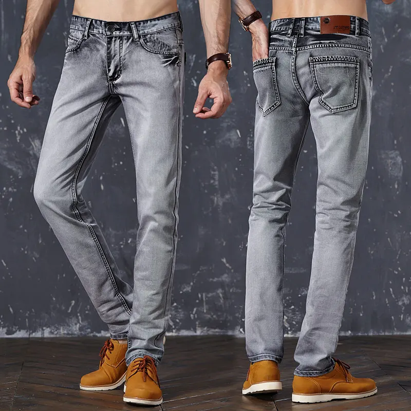 Brand Hot Sale Basic Classic Mens Casual Slim Jeans Men Washed Stretch Denim Quality Regular Fit Waist Jeans For Jean