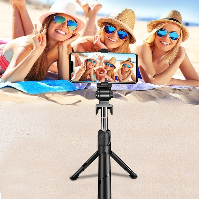 

Wireless bluetooth selfie stick foldable mini tripod Expandable Monopod with fill light shutter remote control for IOS Android