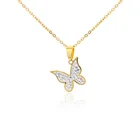 Женское ожерелье с подвеской-бабочкой из циркона, 20 х18 мм