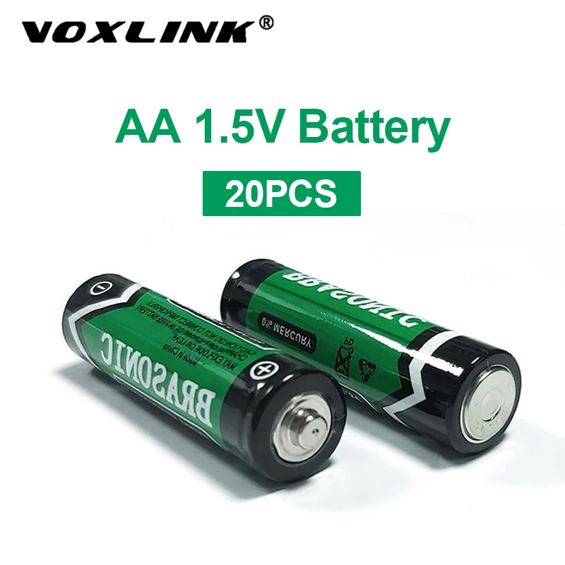 VOXLINK 20 шт. 1 5 в aa батарея LR6 AM3 E91 MN1500 Щелочная сухая Первичная для mp3 Камеры Вспышка