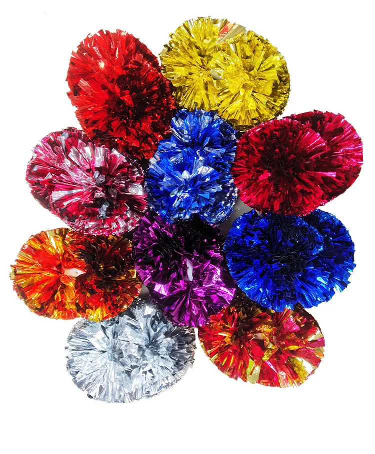 Помпоны для чирлидинга шарик с помпоном 4 шт. пластиковых ручек металлические