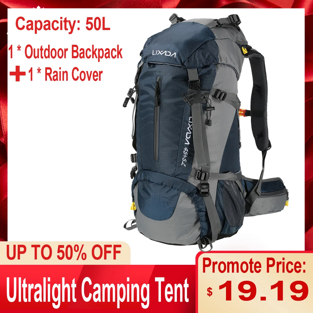 Lixada 50L открытый спортивный походный туристический рюкзак, рюкзак для альпинизма, походная сумка, рюкзак