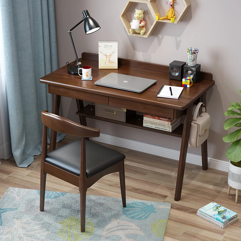 Простой стол из цельного дерева домашний рабочий ученик учится писать в