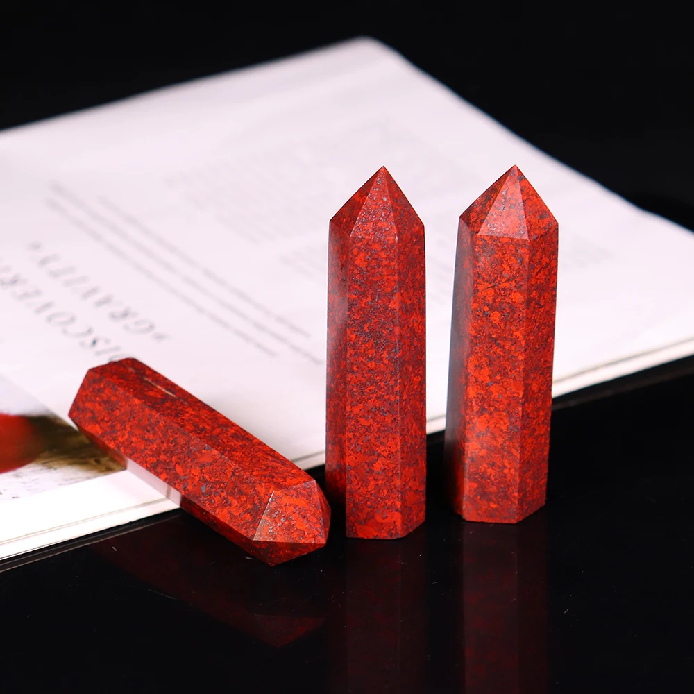 1 шт. натуральная кварцевая палочка Красный Кристалл курица кровь камень
