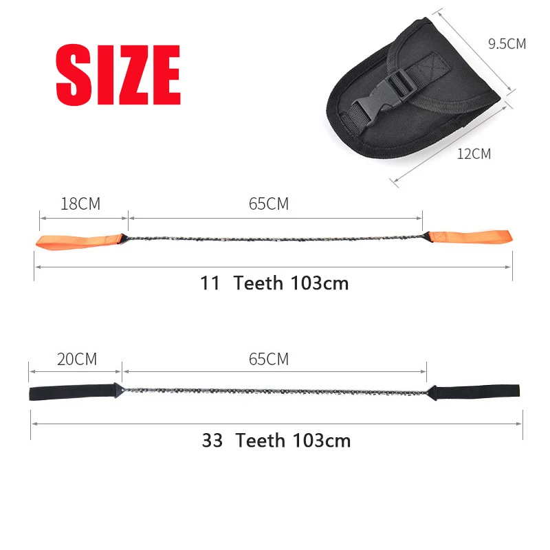33 Teeth Portable Survival Chain Saw Chainsaws Emergency Camping Hiking Pocket Hand Tool Pouch Outdoor | Инструменты