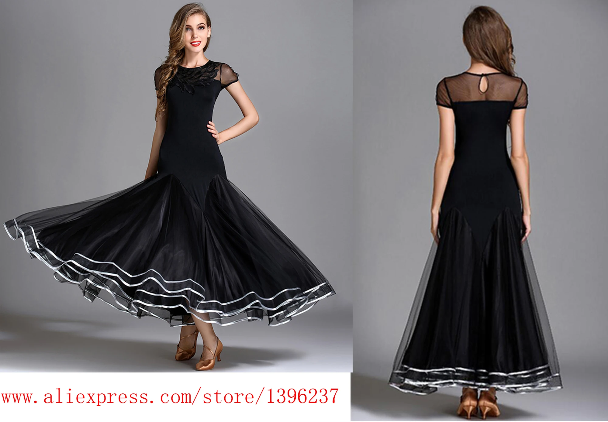 Черное стандартное платье для бальных танцев новинка 2021 года взрослых костюм