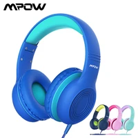 mpow ch6 wired kids headphones foldable adjustable wired headphone with 3 5mm audio jack and microphone for children for ipod