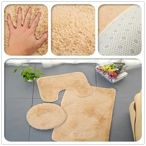 plush velvet bathroom mat anti slip rugs and carpets for home living room toliet rug washable 3pcsset shower room decoration free global shipping