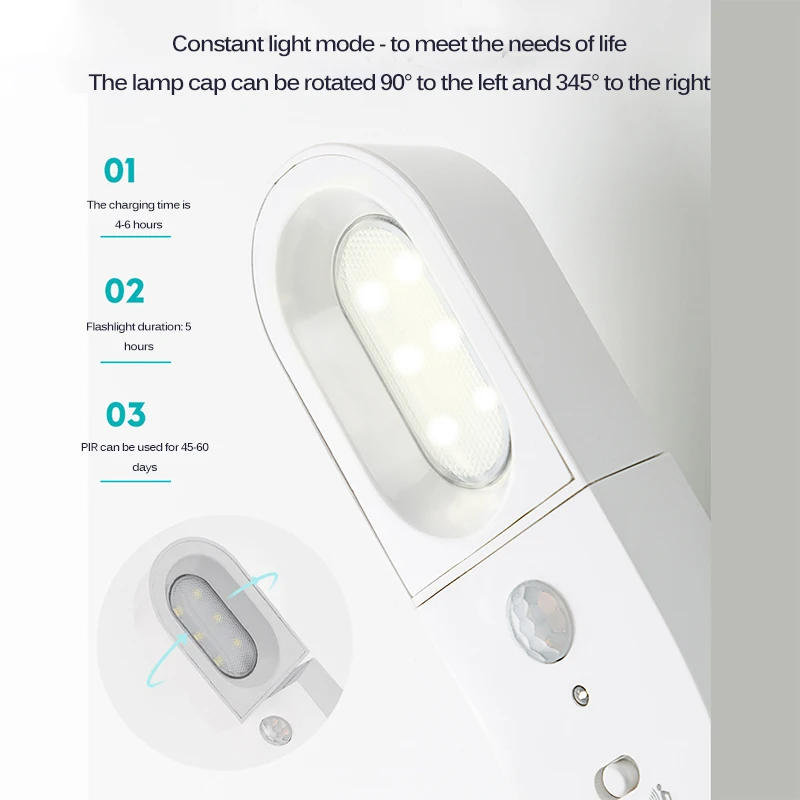 Ночник с датчиком движения портативный светодиодный светильник перезаряжаемый