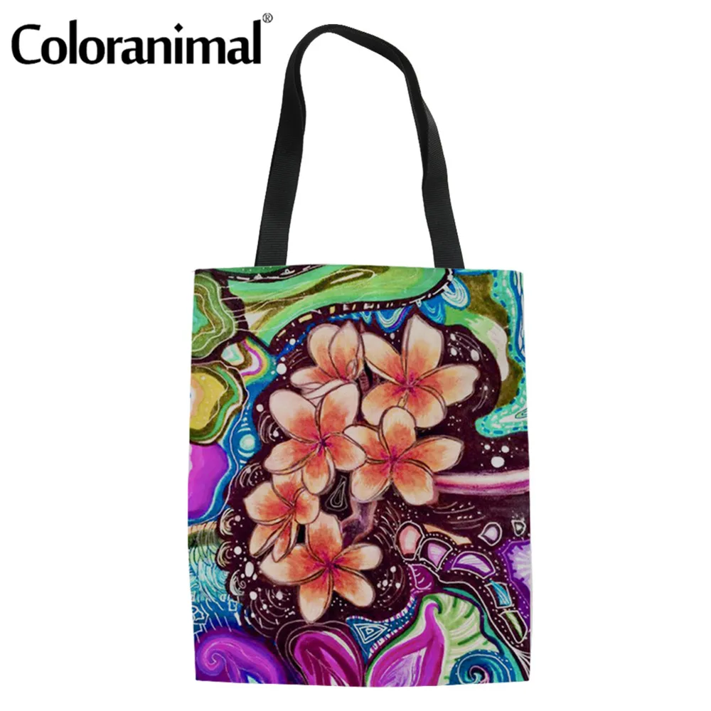 Coloranimal Pretty umerias женская льняная Сумка тоут с принтом вместительная холщовая