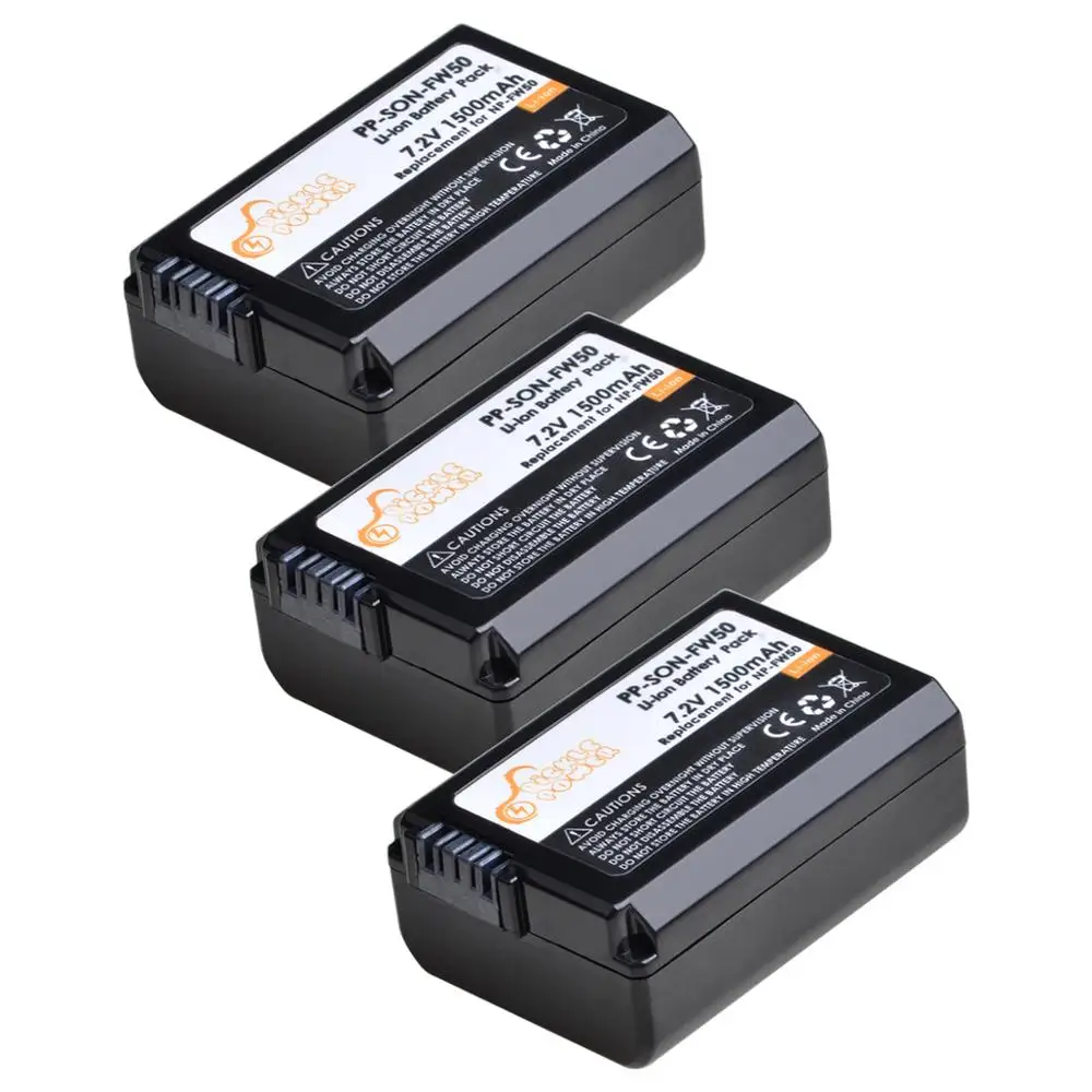 

3pcs NP-FW50 NP FW50 Camera Battery for Sony ZV-E10 Volg for Sony Alpha a6500 a6300 a7 7R a7R a7R II a7II NEX-3 NEX-3N NEX-5
