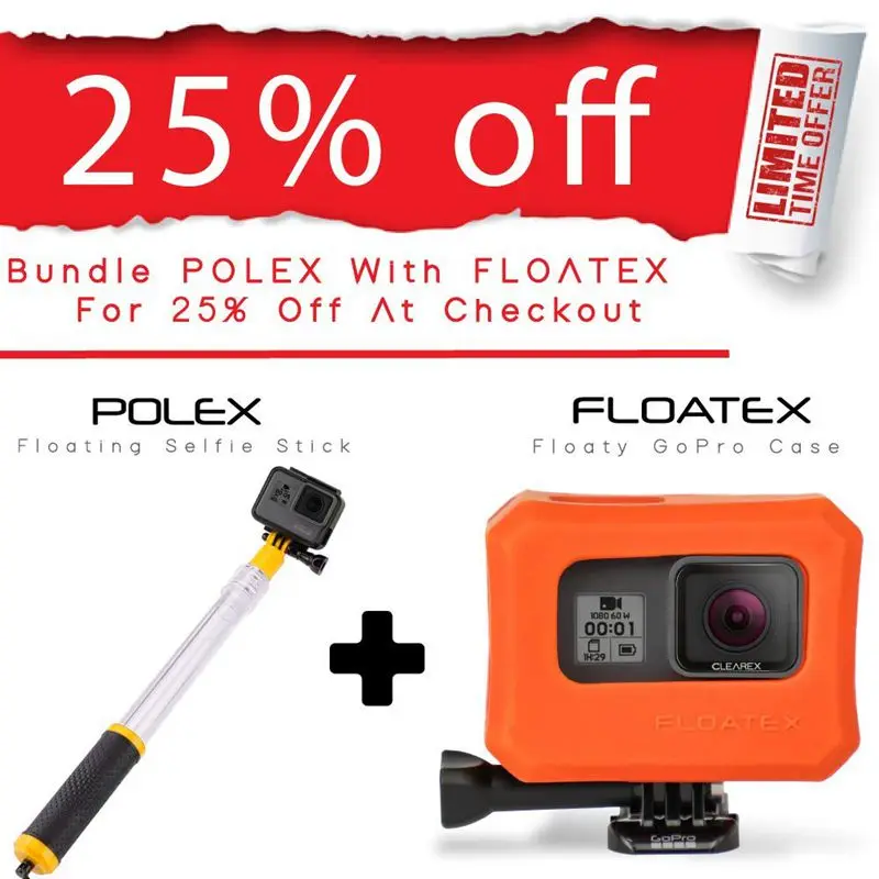 Водонепроницаемая палка для селфи GoPro раздвижная прозрачная плавающая камер Hero