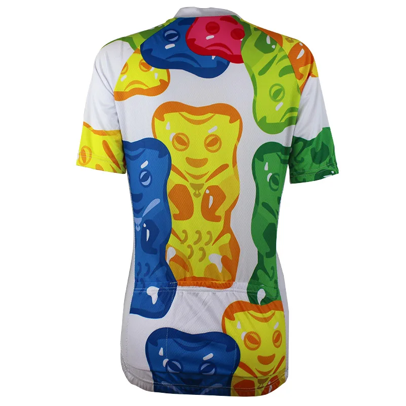 HIRBGOD 2020 New Funny Colorful Cycling Jersey Women Breathable Short Sleeve Bike Shirt Cartoon Anime Bear Bicycle Clothes NR308 | Спорт и