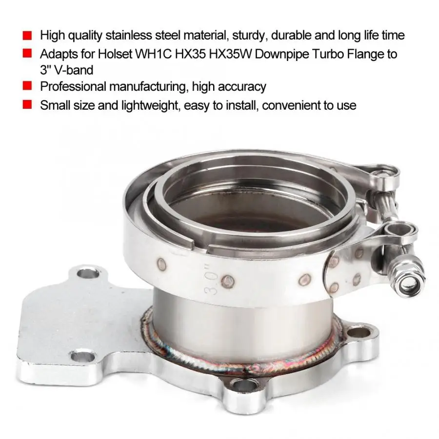 Нержавеющая сталь для Holset WH1C HX35 HX35W Downpipe турбо-фланец to 3 V-band Adapter weld выхлопная