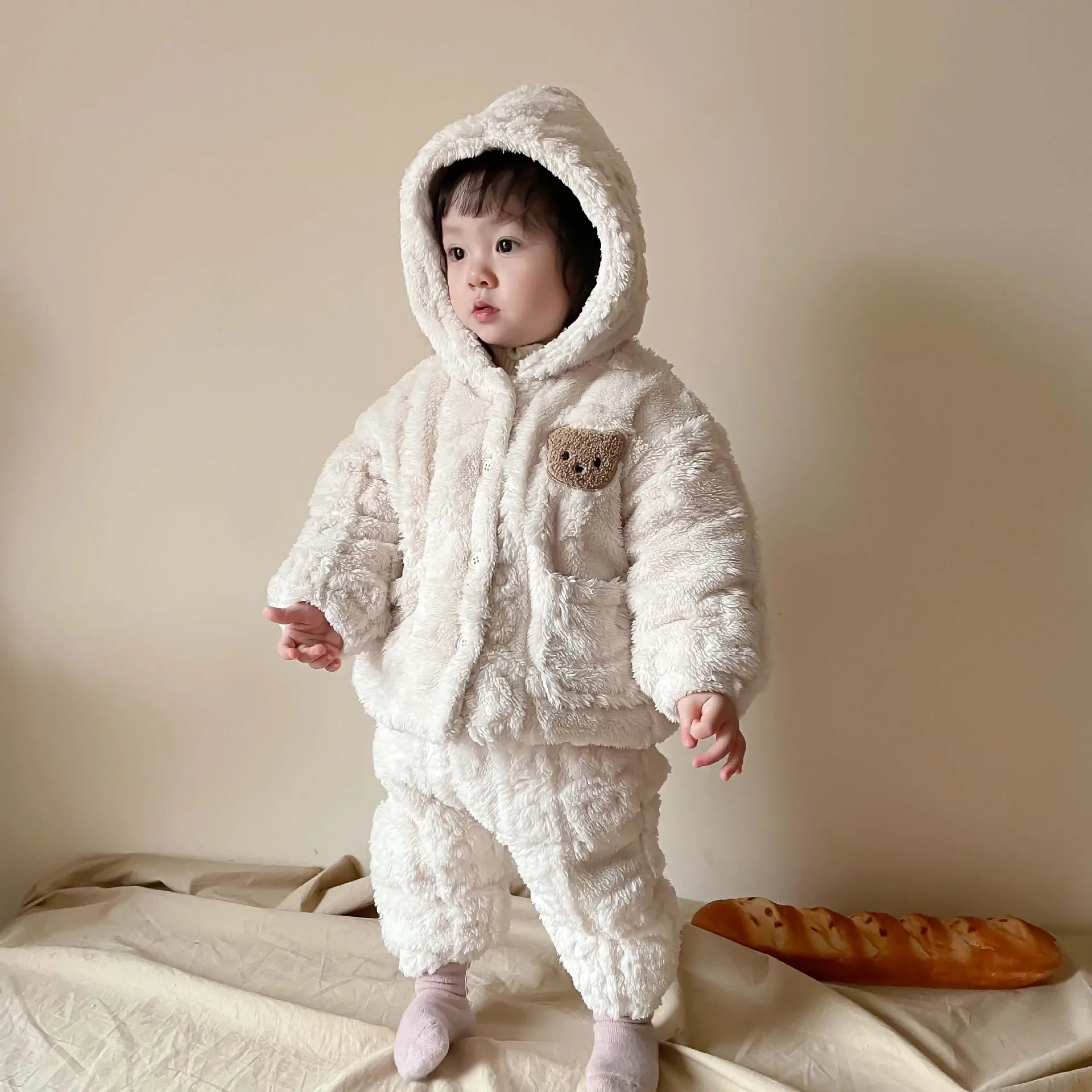 

Детский флисовый теплый домашний костюм из 2 предметов, 9693D