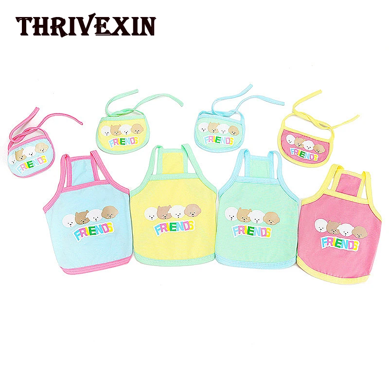 

Pet Dog Costume Cartoon Animal Cute Soft Thin Belt Saliva Towel Camisole Small and Medium Pet Spring and Summer Dog Supplies