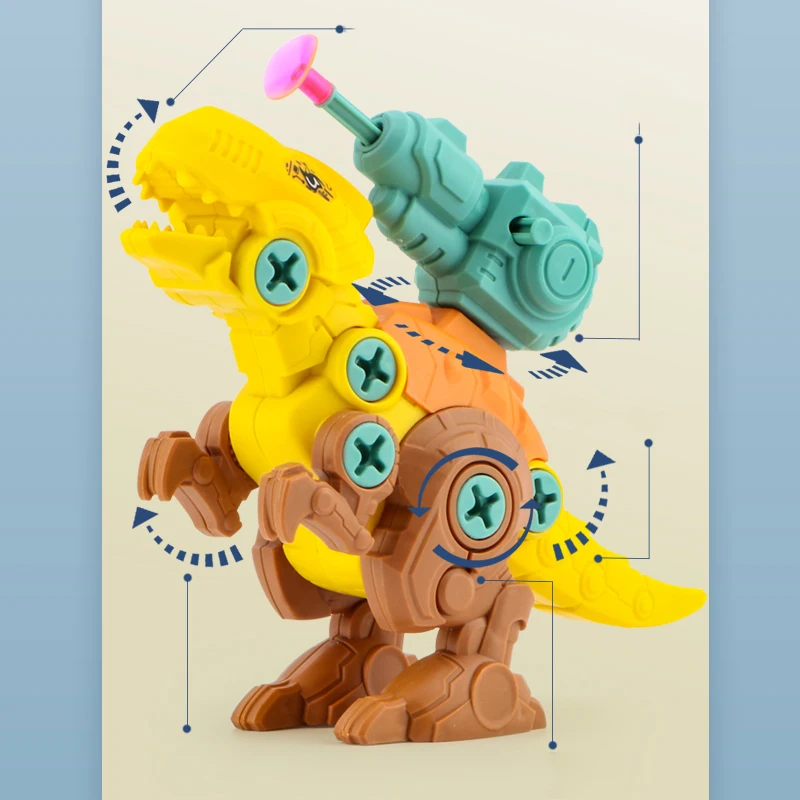 3D Creative Mosaic Puzzle Toys Drilling Screw Dinosaur Shooting DIY Drill Set Boys Educational Nut Combination Toy | Игрушки и хобби