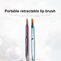portable artificial fiber cosmetic lipstick mini retractable makeup lip brush