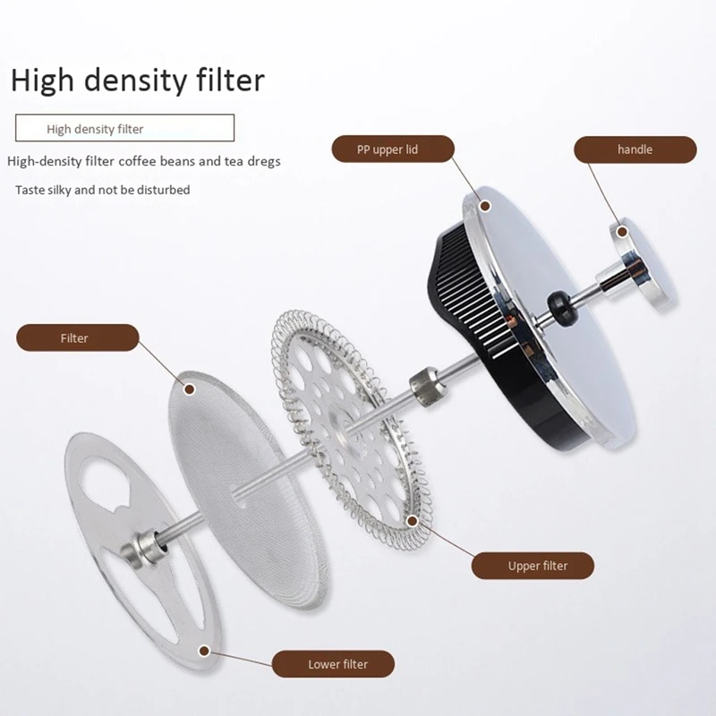 

Stainless Steel Coffee French Press,with Filter Screens,Coffee Press for Home Kitchen/Office&Coffee maker,600ML