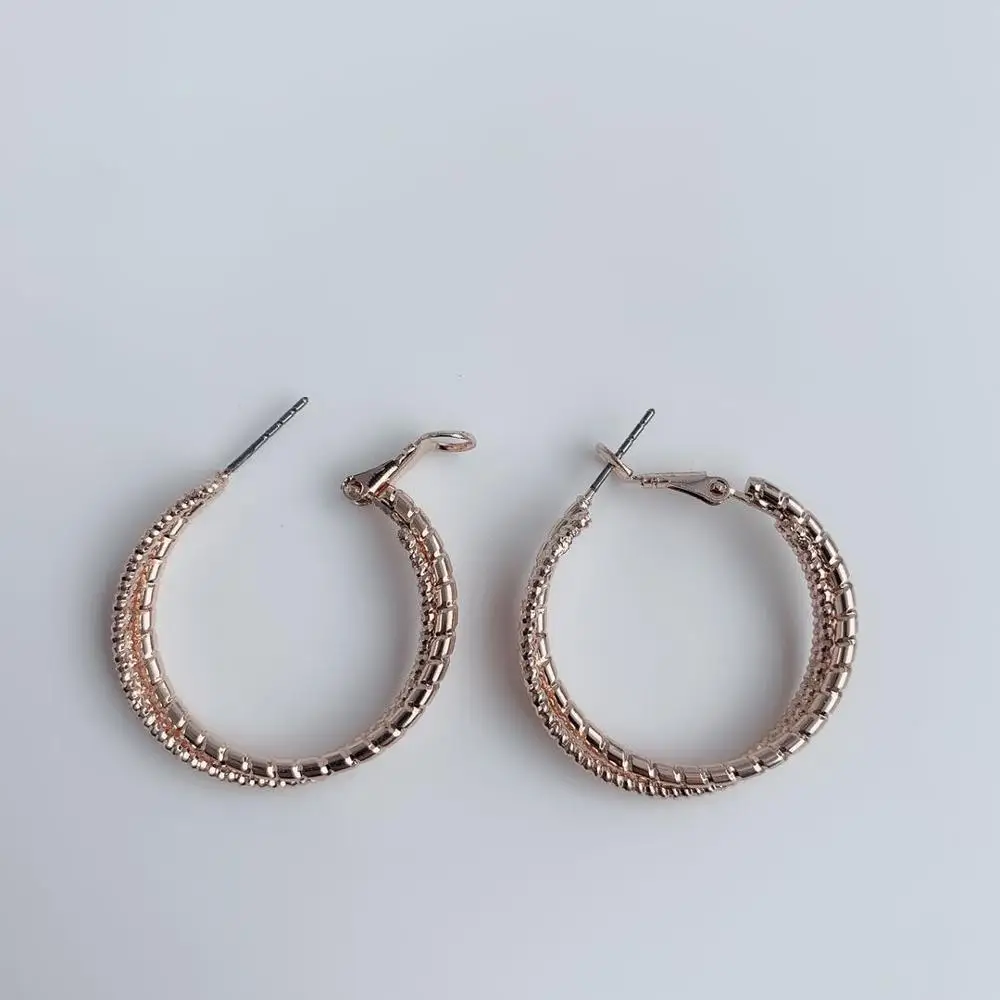 Новые золотые серьги из розового золота Модная бижутерия свадебные подарки