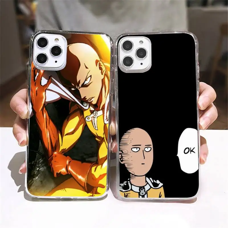 

One Punch Man Phone Case Transparent soft For iphone 5 5s 5c se 6 6s 7 8 11 12 plus mini x xs xr pro max