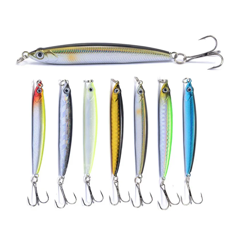 

7Colors 7cm/10g Artificial Sinking ABS Plastic Hard Bait Wobbler 6# With Strengthen Hook Bionic Bait 3D Eyes Sea Fishing Lures