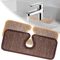 linen faucet absorbent mat sink splash guard faucet wraparound water drying pads kitchen bathroom practical gadgets
