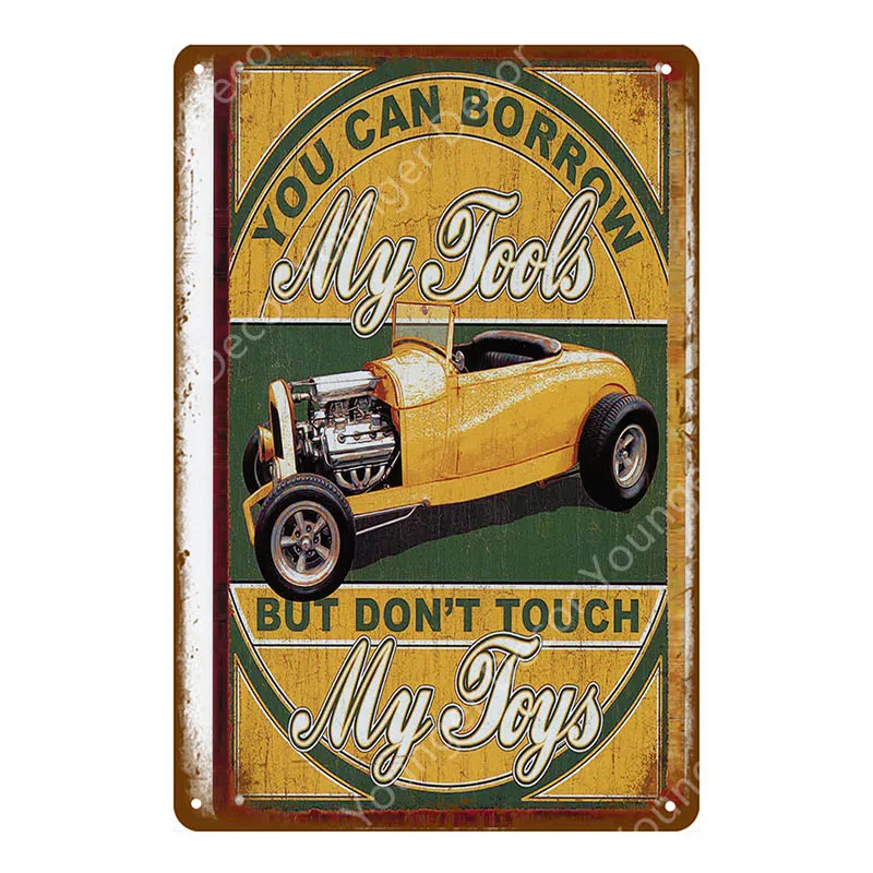 Hot Rod моторное масло металлические знаки папа гаражный Декор Автомобиль мотоциклы табличка для бара паба домашняя декоративная тарелка винтажный художественный плакат YI-054 - Цвет: YD4449I