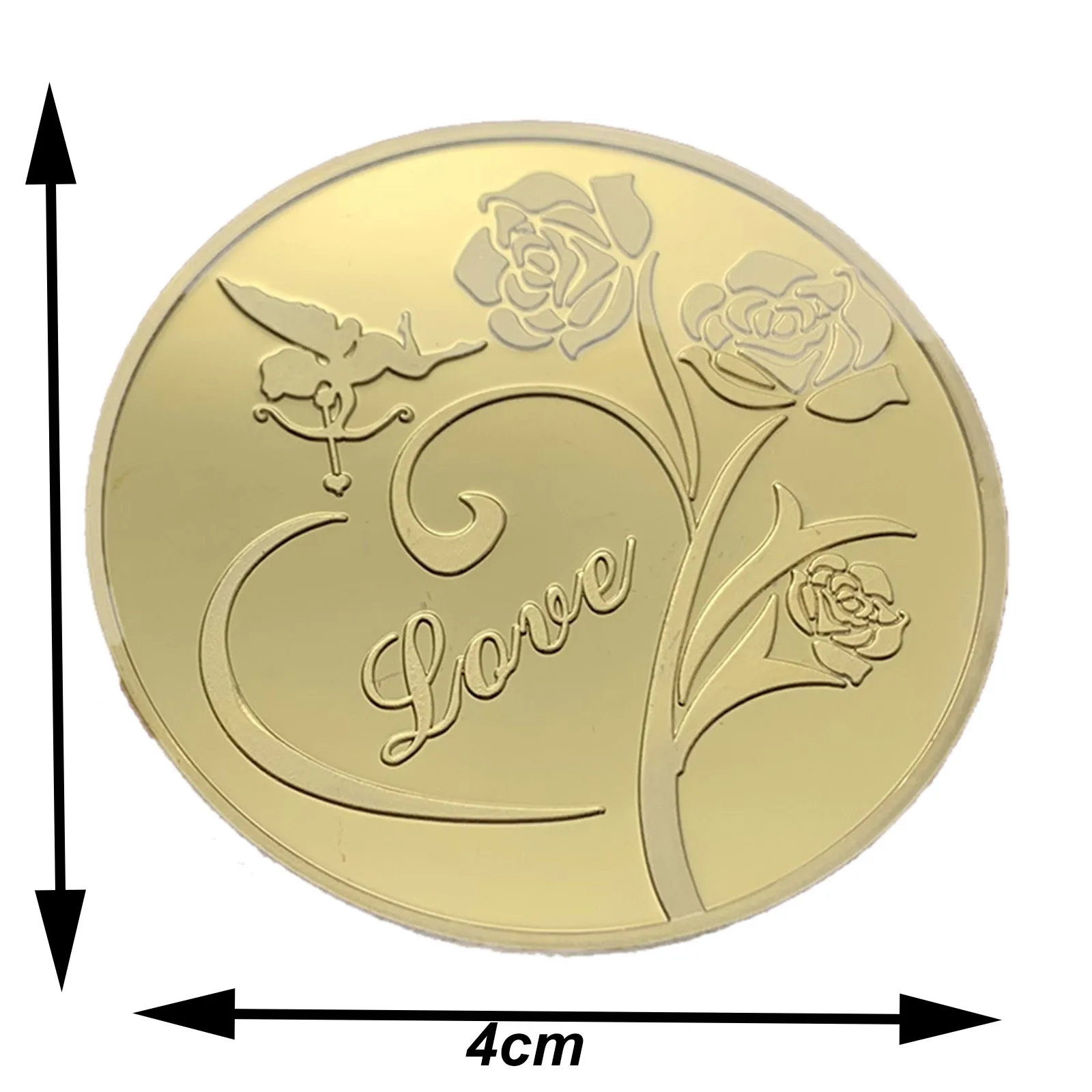 

2pc Valentine's Day Commemorative Coin Collectible Art Girl Gift Physical Commemorative Metal Antique Imitation