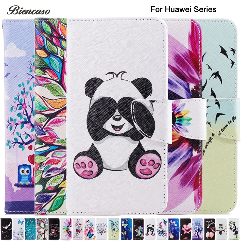 Чехол книжка из искусственной кожи с изображением бабочки совы для Huawei P20 Lite 2019 P30