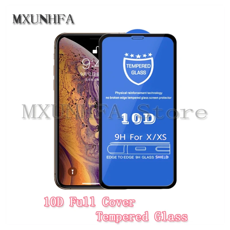 2 шт. 10D полное покрытие закаленное стекло для iPhone 11 Pro Max X XS XR 8 7 6 6S Plus 9H изогнутая