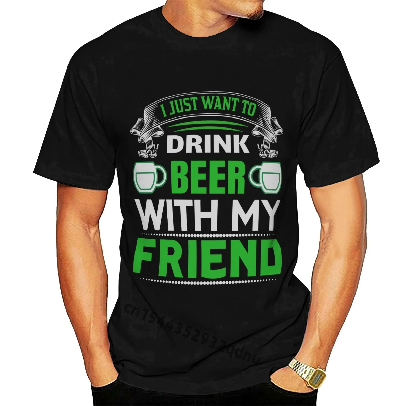 

Black I Just Want To Drink T-Shirt S