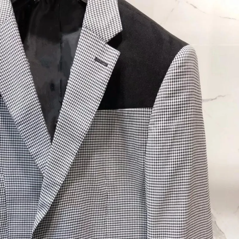 Европейский бренд мужской Клетчатый деловой повседневный костюм набор
