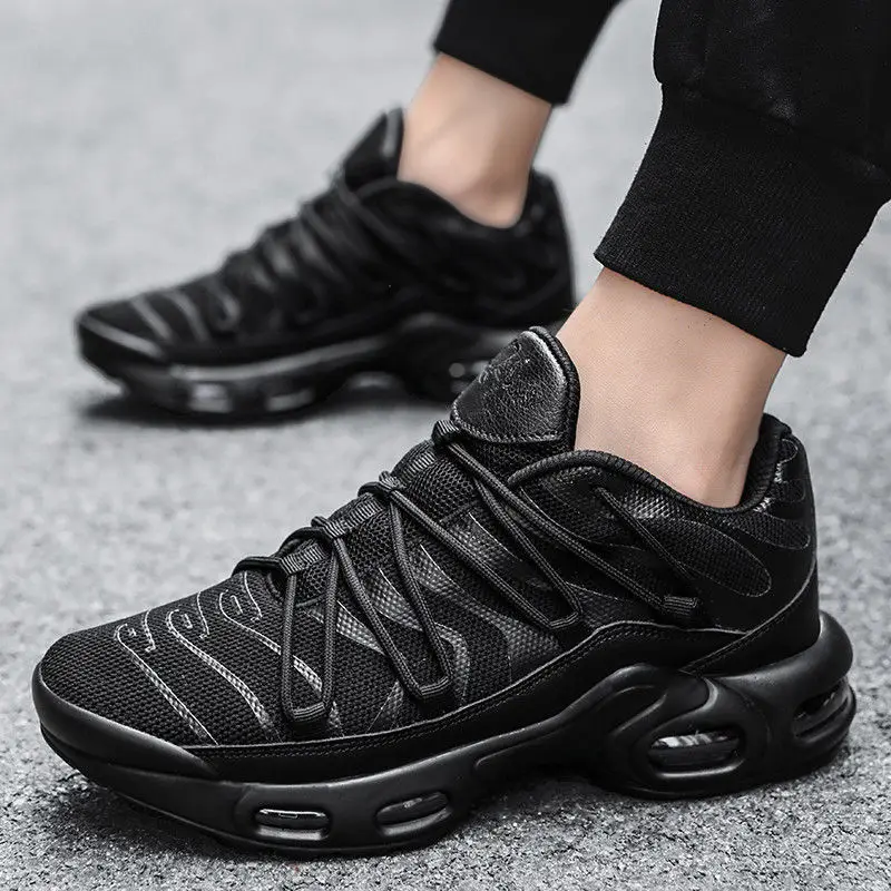 

Summer New Men's Shoes Trend Breathable Sports Leisure Running Full Palm Air Cushion Shock Absorption Large Size Tide Shoes