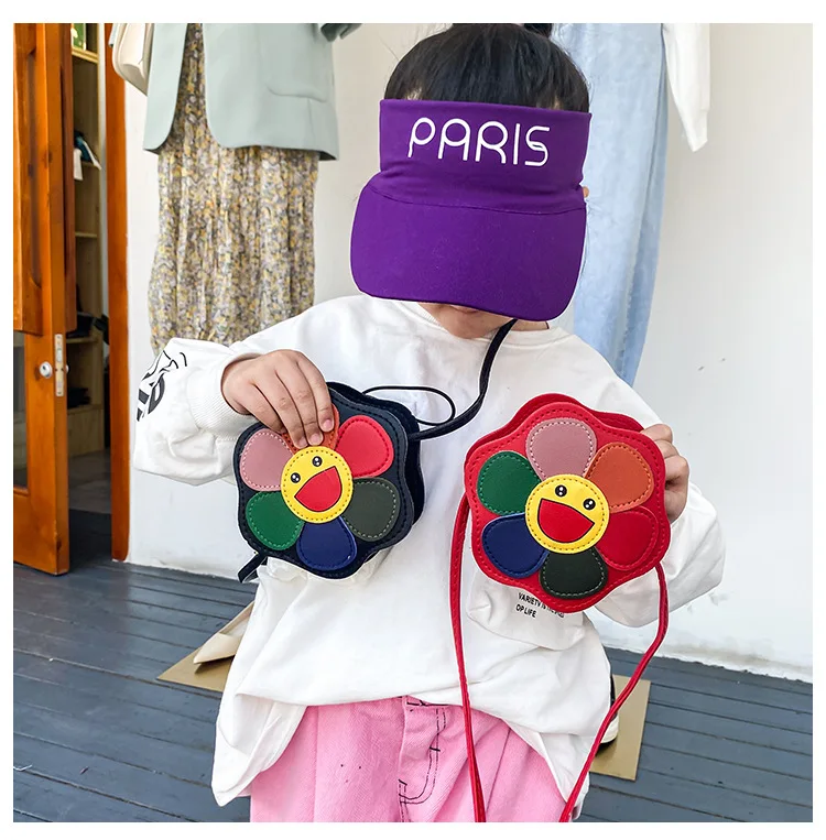 

New Arrival Little Girls Crossbody Bag Cute Colorful Sunflower Messenger Bag Travel Satchel for Toddlers Kids