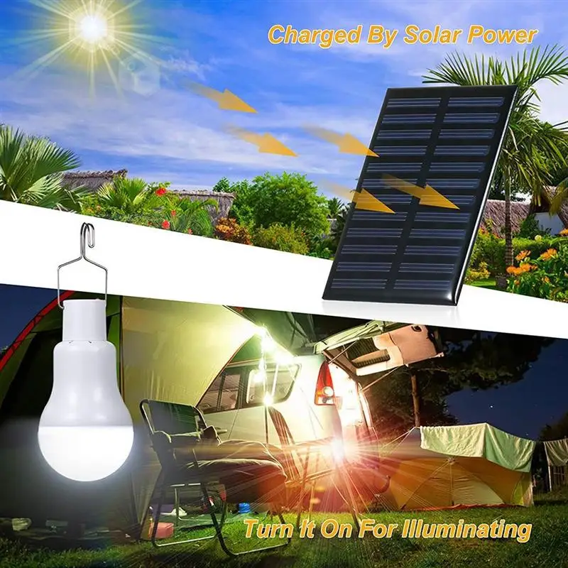 

Outdoor Solar Light Bulb LED Solar Lamp Portable Bulb Solar Lamps for Camping Hiking Fishing Garden Shed