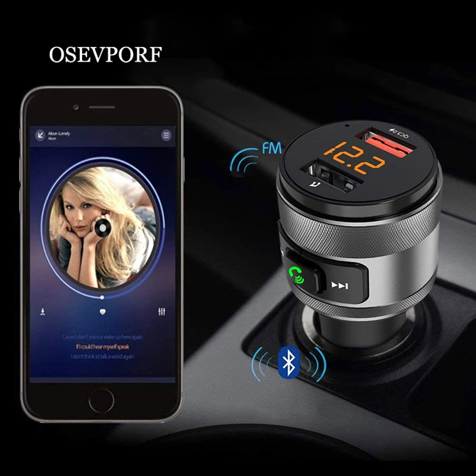 

FM-трансмиттер автомобильный с двумя USB-портами и поддержкой Bluetooth