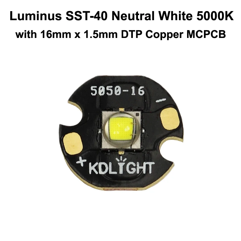 Luminus SST-40 N5 DD нейтральный белый 5000K светодиодный излучатель с KDLITKER 16 мм/20 мм DTP Copper