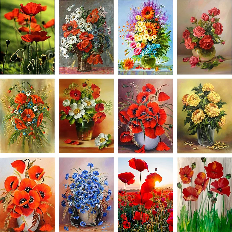 

Flower DIY 5D diamond painting full circle flower diamond embroidery cross stitch mosaic kit artist home wall decoration