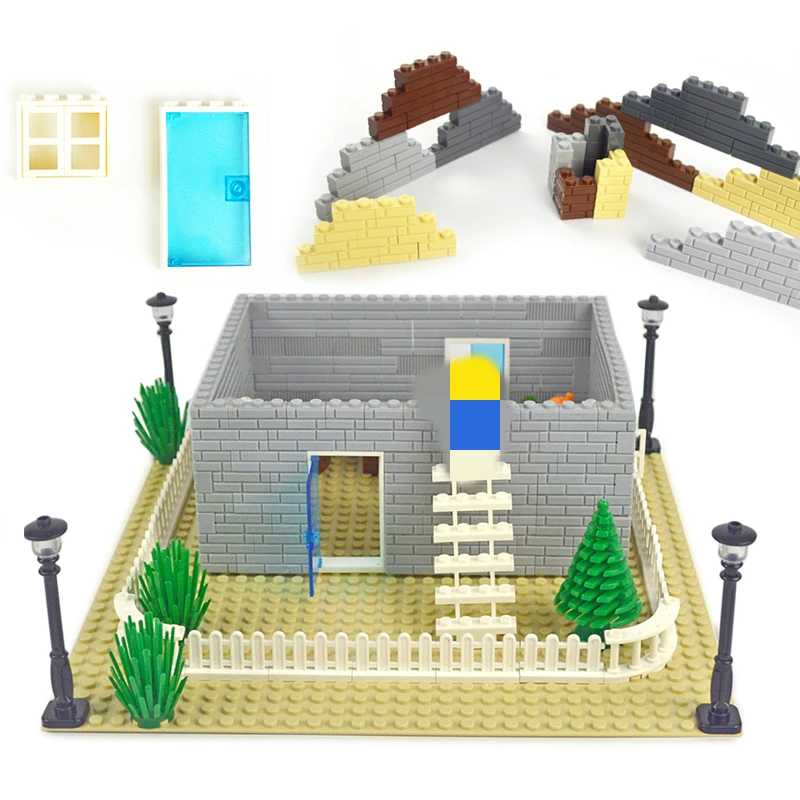 Аксессуары для города строительные блоки военное оружие зеленый куст цветок